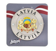 Latvijas ģerboņa apaļš magnēts